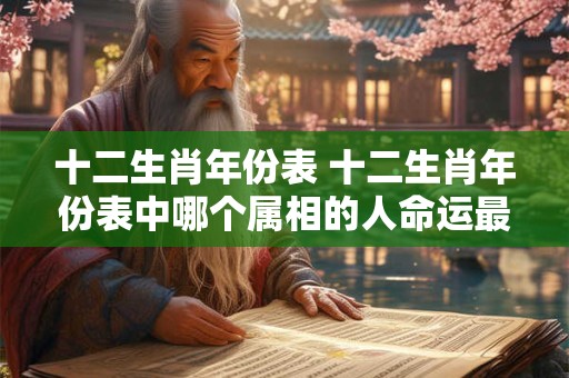 十二生肖年份表 十二生肖年份表中哪个属相的人命运最佳