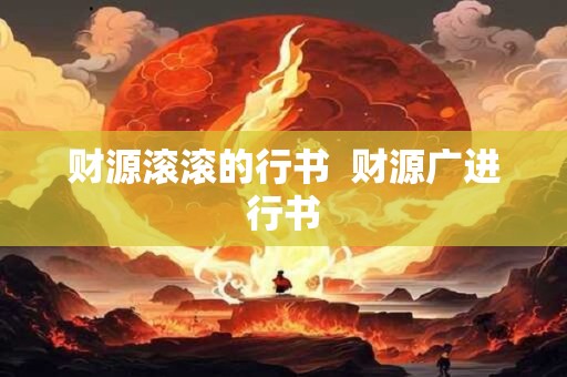 财源滚滚的行书  财源广进行书