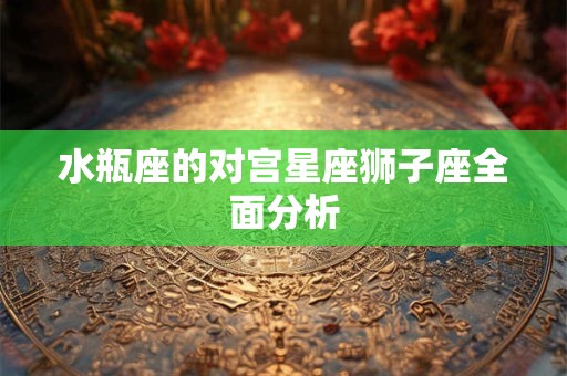 水瓶座的对宫星座狮子座全面分析