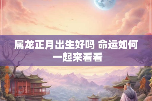 属龙正月出生好吗 命运如何 一起来看看