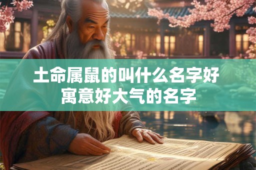 土命属鼠的叫什么名字好 寓意好大气的名字
