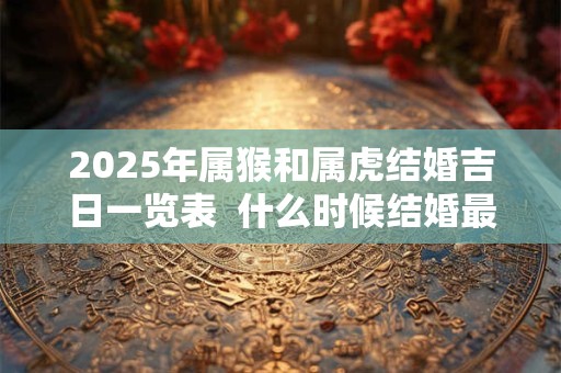 详细阅读:2025年属猴和属虎结婚吉日一览表 什么时候结婚最好 2025年属猴和属虎结婚吉日一览表 什么时候结婚最好