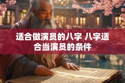 适合做演员的八字 八字适合当演员的条件