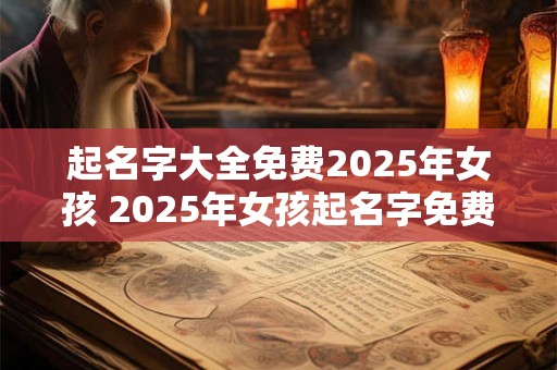 起名字大全免费2025年女孩 2025年女孩起名字免费吗