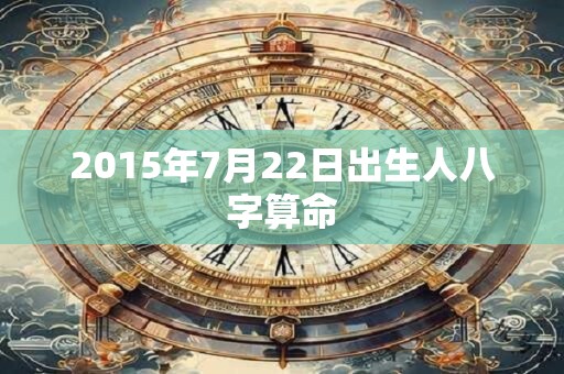 2015年7月22日出生人八字算命