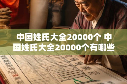 中国姓氏大全20000个 中国姓氏大全20000个有哪些姓氏