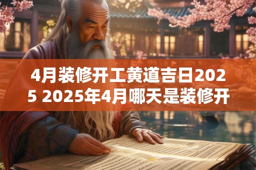 4月装修开工黄道吉日2025 2025年4月哪天是装修开工黄道吉日