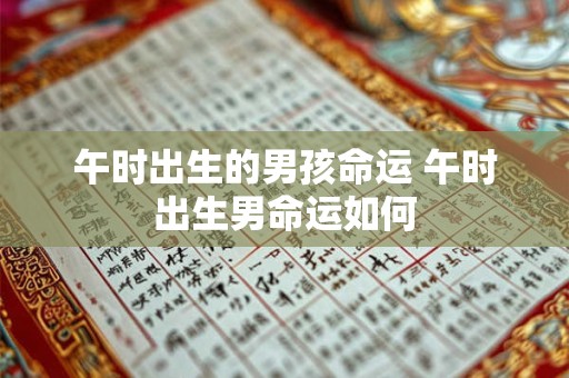 午时出生的男孩命运 午时出生男命运如何