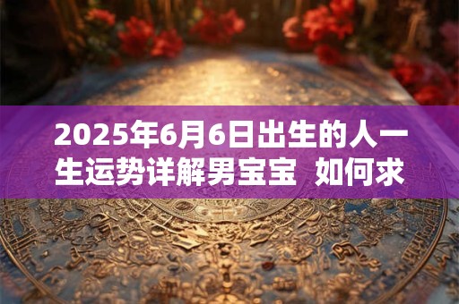 2025年6月6日出生的人一生运势详解男宝宝  如何求财