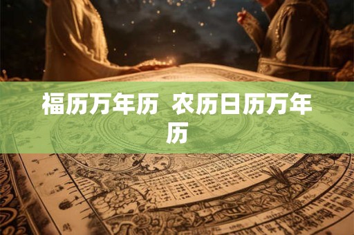 福历万年历  农历日历万年历