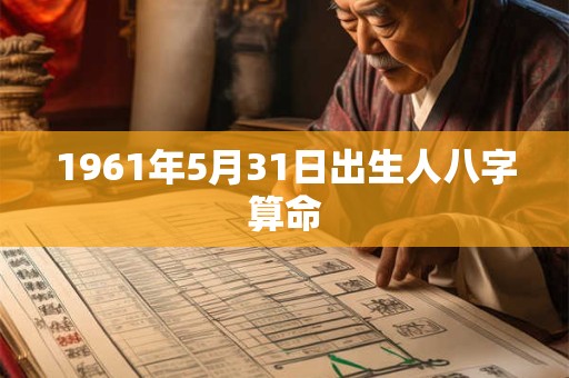 1961年5月31日出生人八字算命