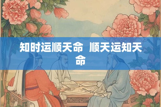 知时运顺天命  顺天运知天命