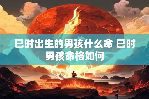 巳时出生的男孩什么命 巳时男孩命格如何