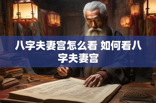 八字夫妻宫怎么看 如何看八字夫妻宫