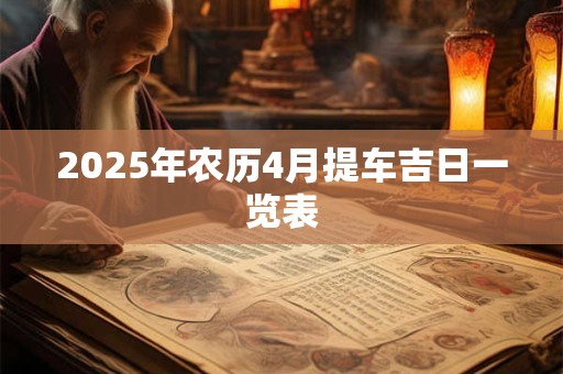 2025年农历4月提车吉日一览表