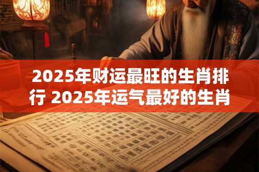 2025年财运最旺的生肖排行 2025年运气最好的生肖是谁