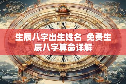 生辰八字出生姓名  免费生辰八字算命详解