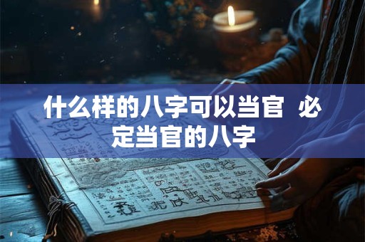 什么样的八字可以当官  必定当官的八字