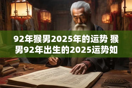 92年猴男2025年的运势 猴男92年出生的2025运势如何