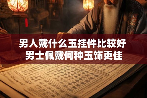 男人戴什么玉挂件比较好 男士佩戴何种玉饰更佳