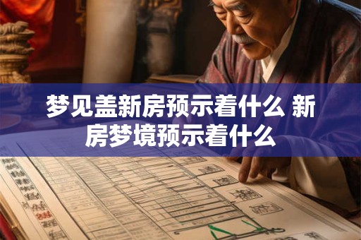 梦见盖新房预示着什么 新房梦境预示着什么