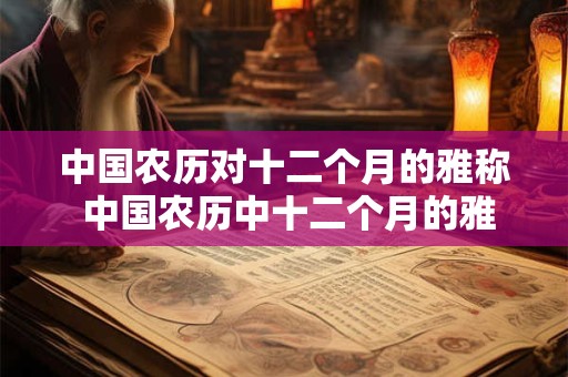 中国农历对十二个月的雅称 中国农历中十二个月的雅称是什么