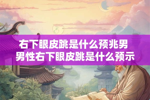 右下眼皮跳是什么预兆男 男性右下眼皮跳是什么预示