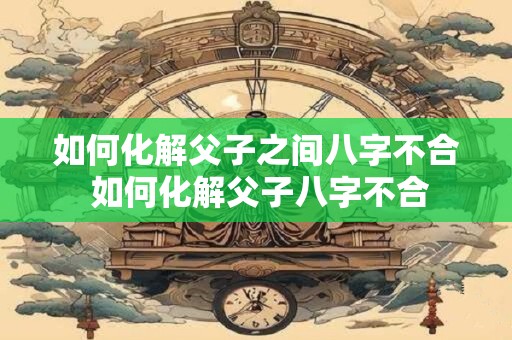 如何化解父子之间八字不合 如何化解父子八字不合