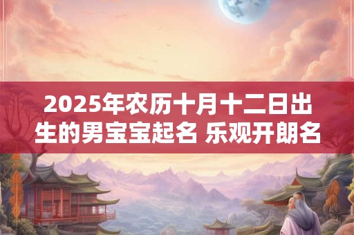 2025年农历十月十二日出生的男宝宝起名 乐观开朗名字大全
