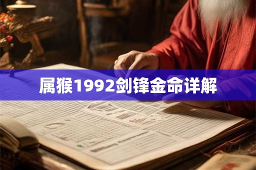 属猴1992剑锋金命详解