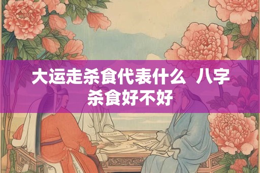 大运走杀食代表什么  八字杀食好不好