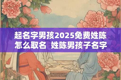 起名字男孩2025免费姓陈怎么取名  姓陈男孩子名字独特的