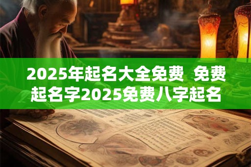 2025年起名大全免费  免费起名字2025免费八字起名