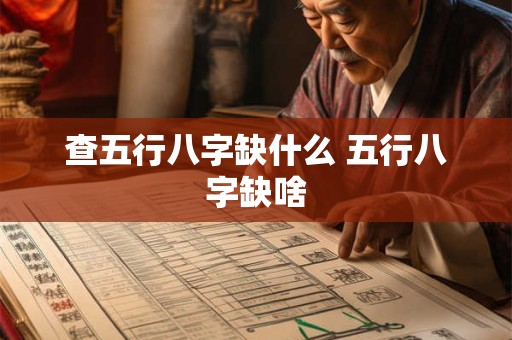 查五行八字缺什么 五行八字缺啥