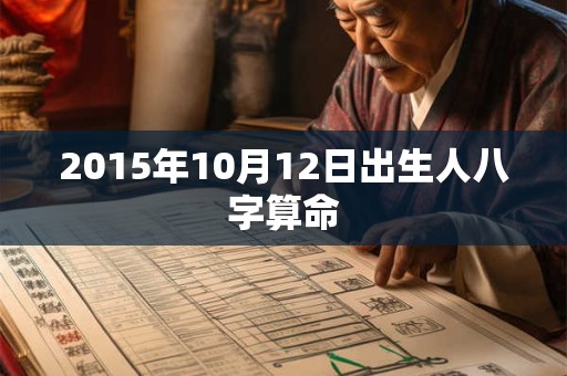 2015年10月12日出生人八字算命