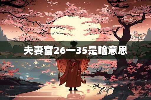 夫妻宫26一35是啥意思