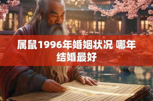 属鼠1996年婚姻状况 哪年结婚最好
