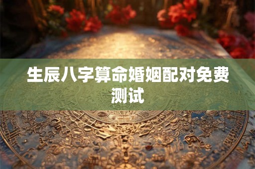 生辰八字算命婚姻配对免费测试
