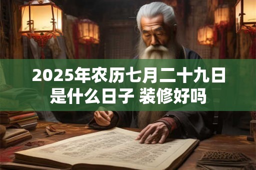 2025年农历七月二十九日是什么日子 装修好吗