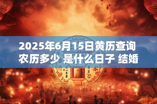 2025年6月15日黄历查询 农历多少 是什么日子 结婚吉时