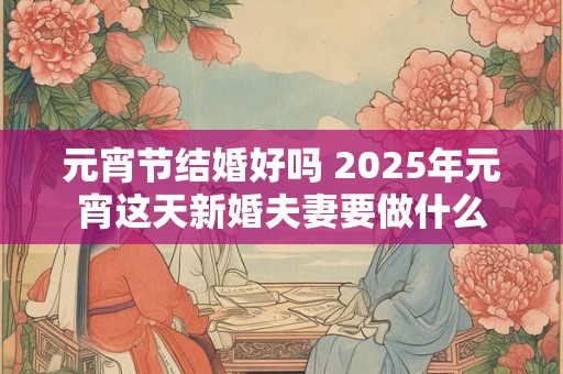 元宵节结婚好吗 2025年元宵这天新婚夫妻要做什么