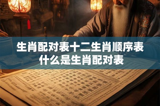 生肖配对表十二生肖顺序表 什么是生肖配对表