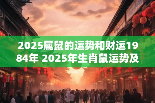 2025属鼠的运势和财运1984年 2025年生肖鼠运势及1984年财运如何