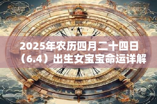 2026年农历四月二十四日（6.4）出生女宝宝命运详解