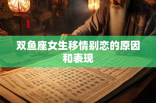 双鱼座女生移情别恋的原因和表现