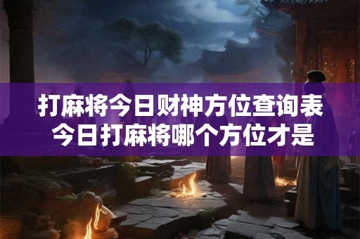 打麻将今日财神方位查询表 今日打麻将哪个方位才是财神所在