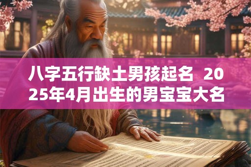 八字五行缺土男孩起名  2025年4月出生的男宝宝大名