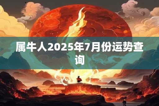 属牛人2025年7月份运势查询