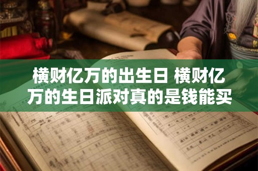 横财亿万的出生日 横财亿万的生日派对真的是钱能买来的快乐吗