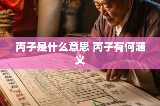 丙子是什么意思 丙子有何涵义